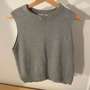 Gray Sleeveless Knit Top